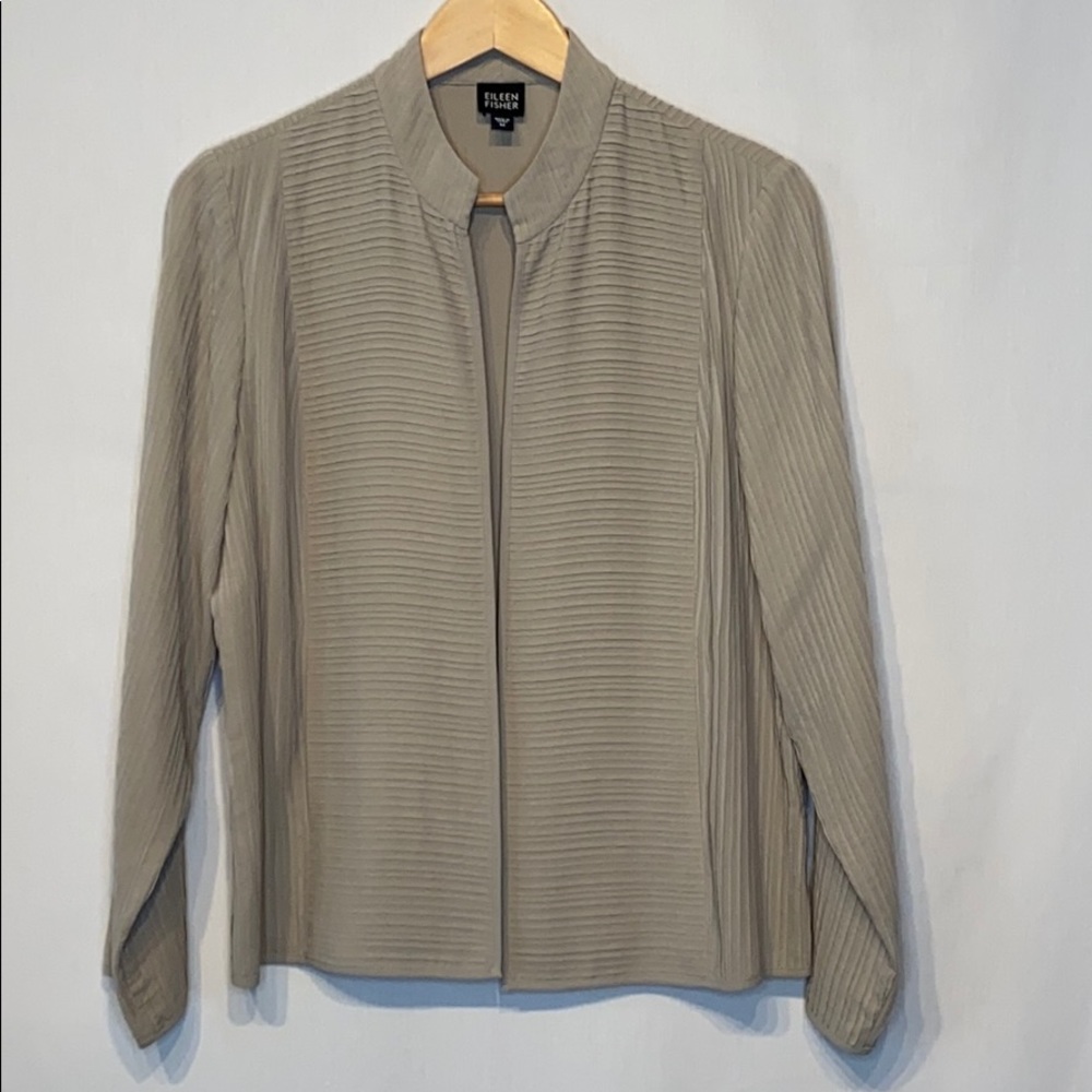 Eileen Fisher Silk Open Front Blazer Jacket Medium